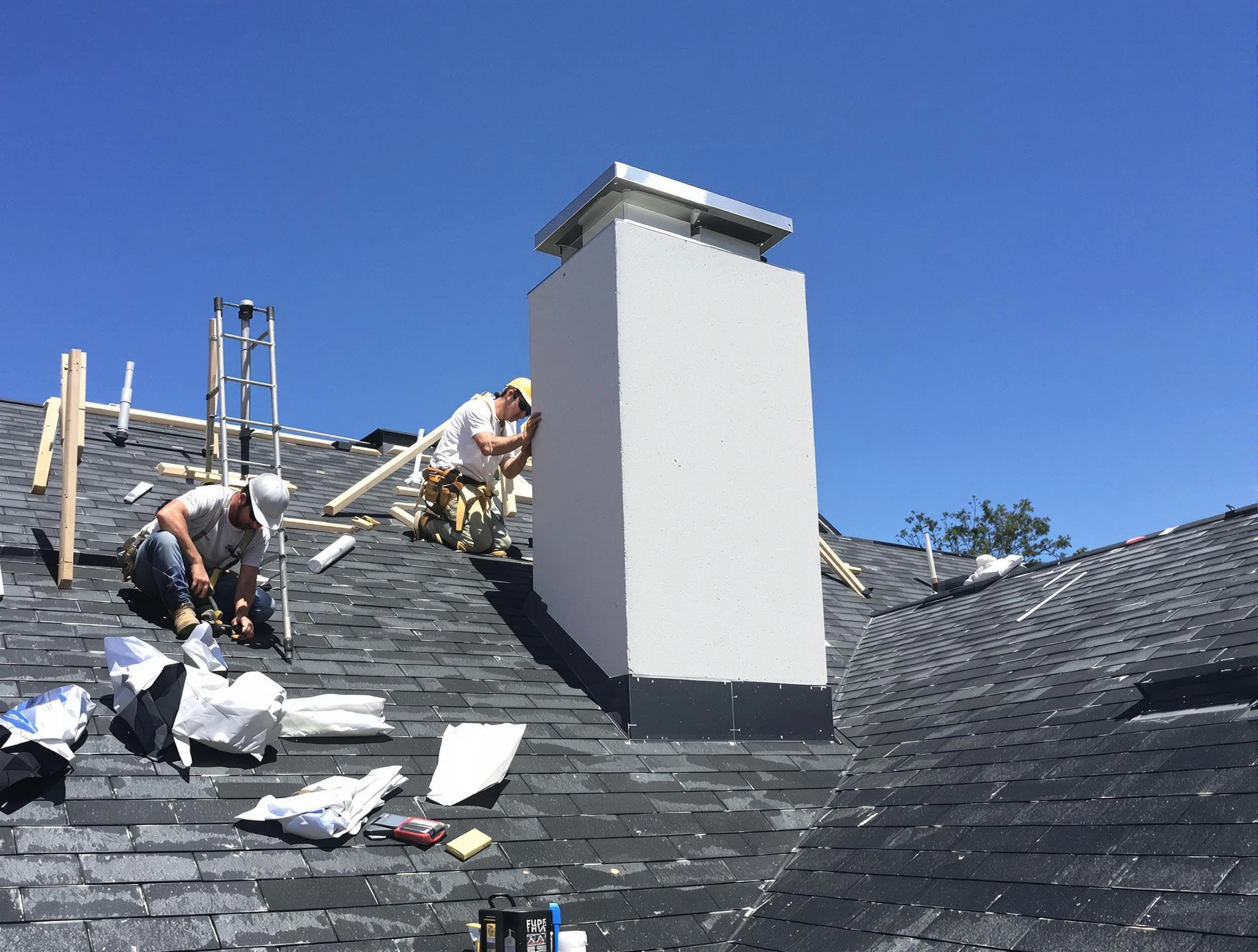 Meadowbrook Chimney Sweep crew installing a new chimney in Meadowbrook, AL