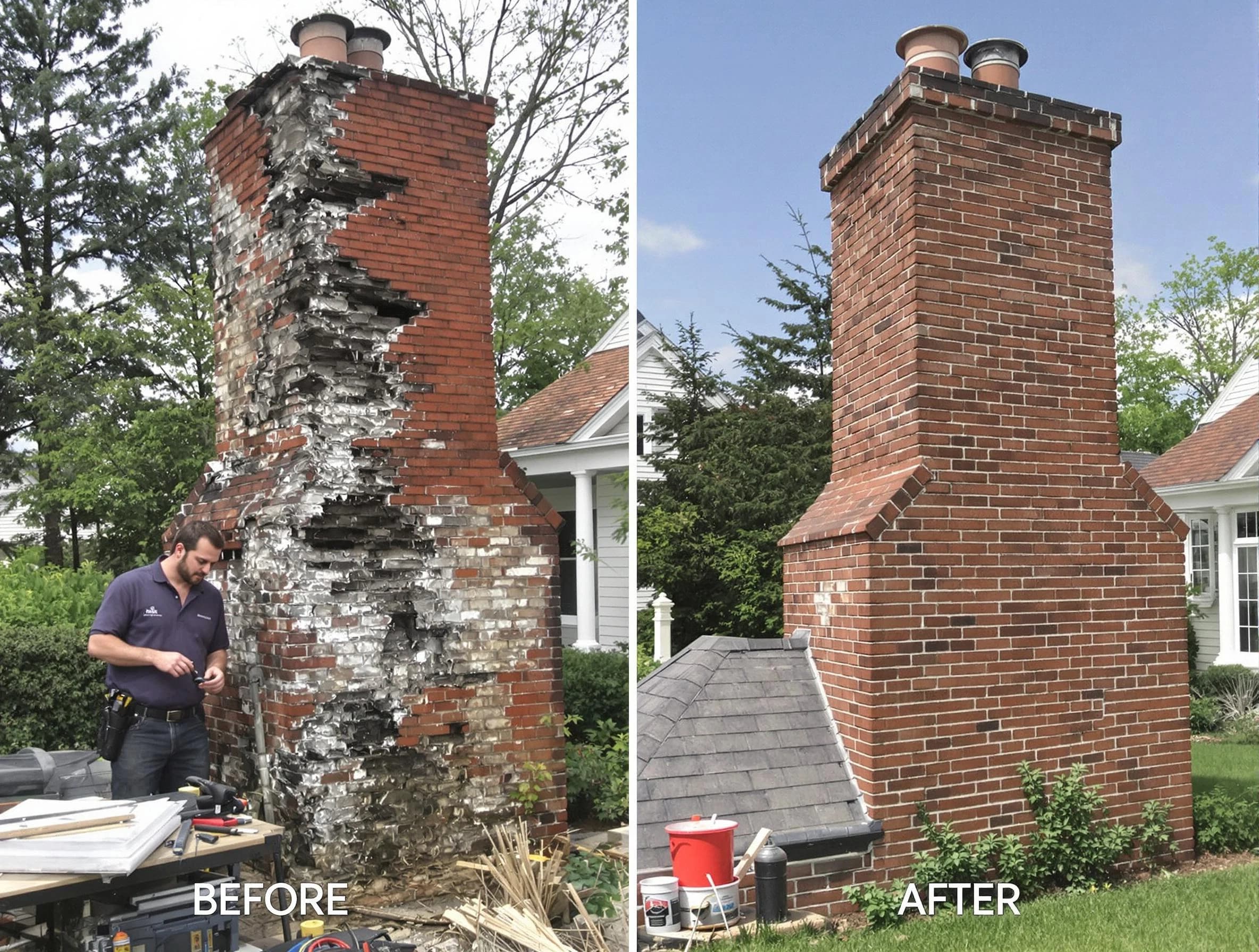 Meadowbrook Chimney Sweep performing a full chimney restoration in Meadowbrook, AL