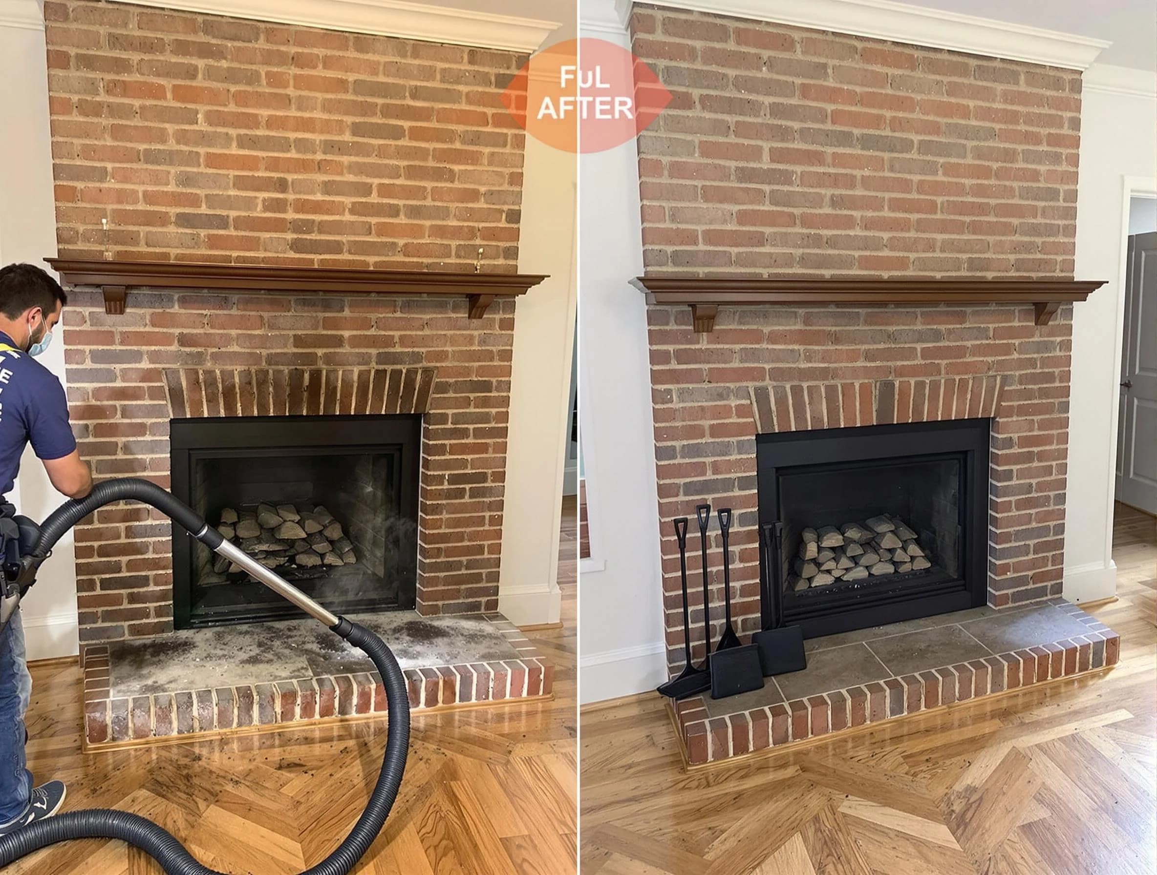 Meadowbrook Chimney Sweep carefully sanitizing a fireplace in Meadowbrook, AL