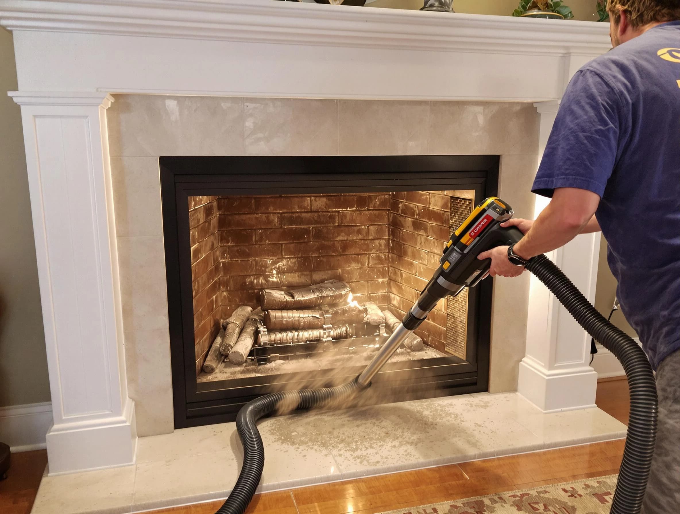 Fireplace cleaning performed by Meadowbrook Chimney Sweep in Meadowbrook, AL