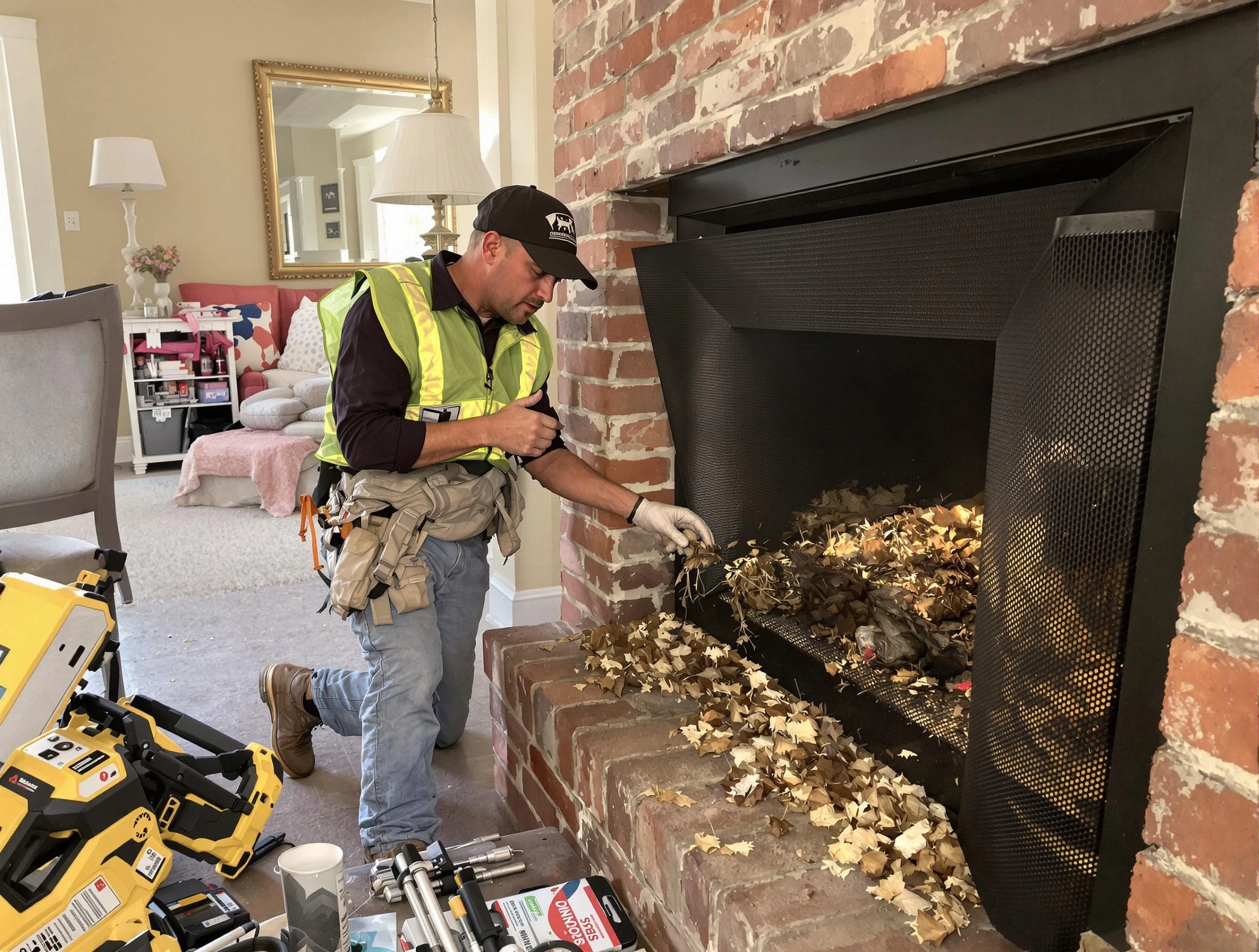 Safe screening installation by Meadowbrook Chimney Sweep in Meadowbrook, AL