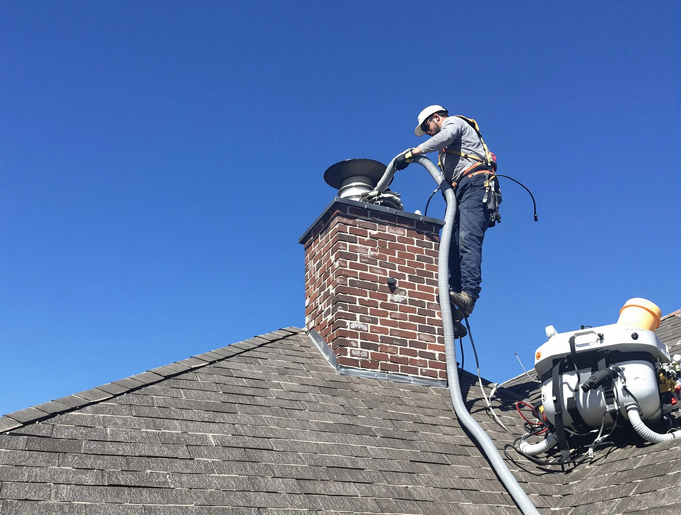 Dedicated Meadowbrook Chimney Sweep team member cleaning a chimney in Meadowbrook, AL