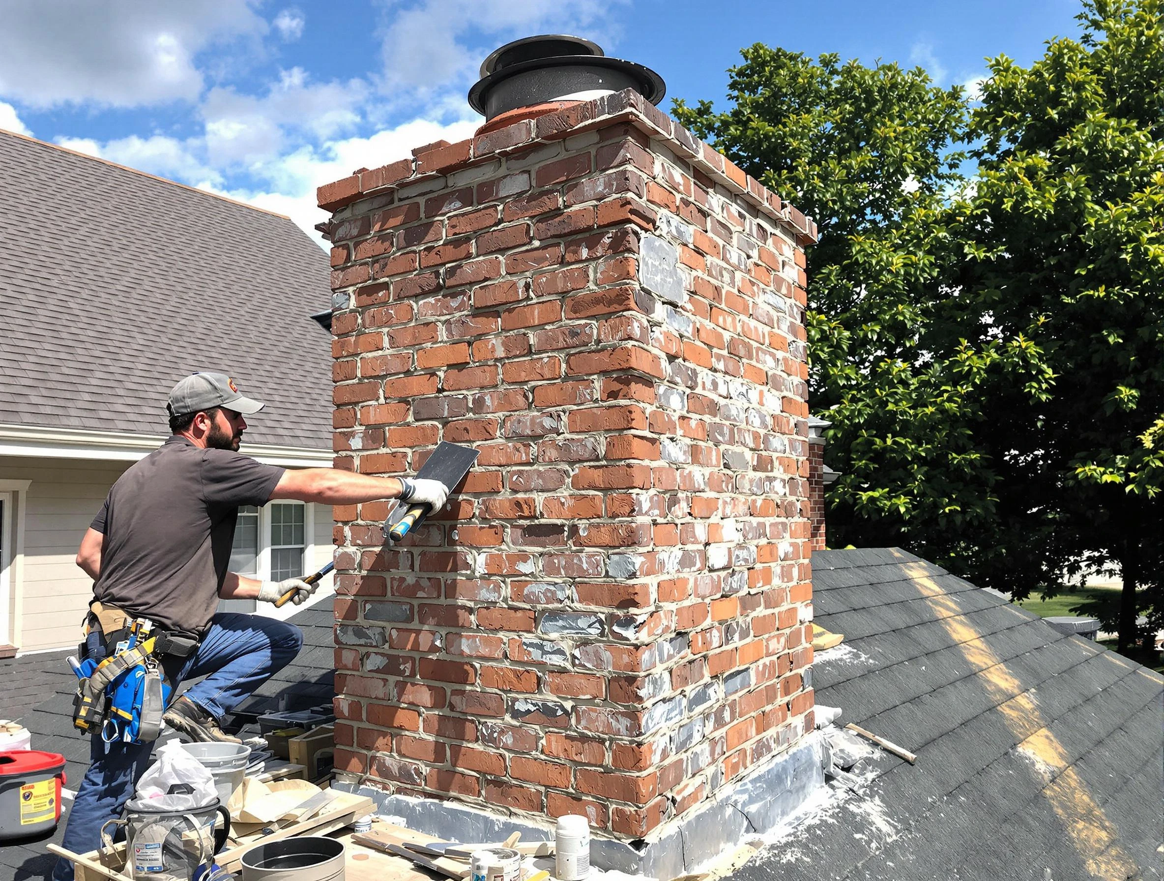 Completed chimney rebuild by Meadowbrook Chimney Sweep in Meadowbrook, AL