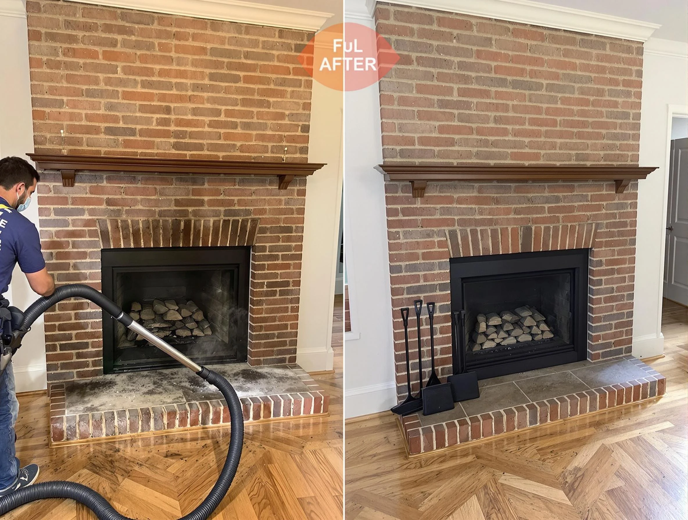 Meadowbrook Chimney Sweep carefully sanitizing a fireplace in Meadowbrook, AL