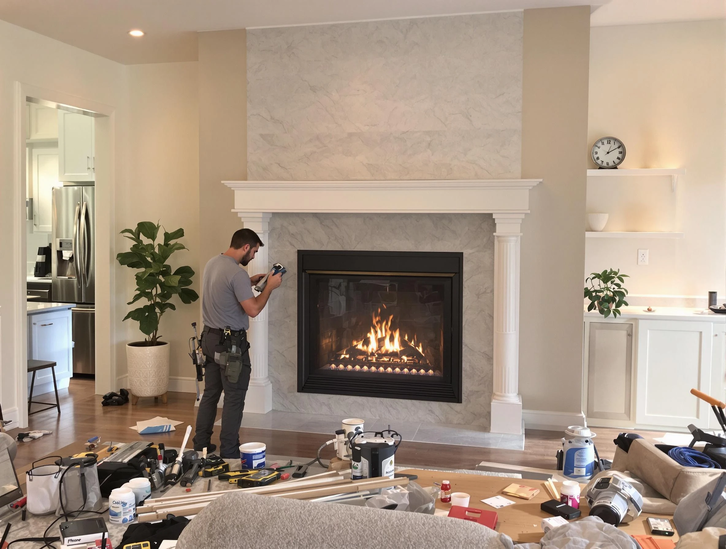 Newly installed fireplace by Meadowbrook Chimney Sweep in Meadowbrook, AL