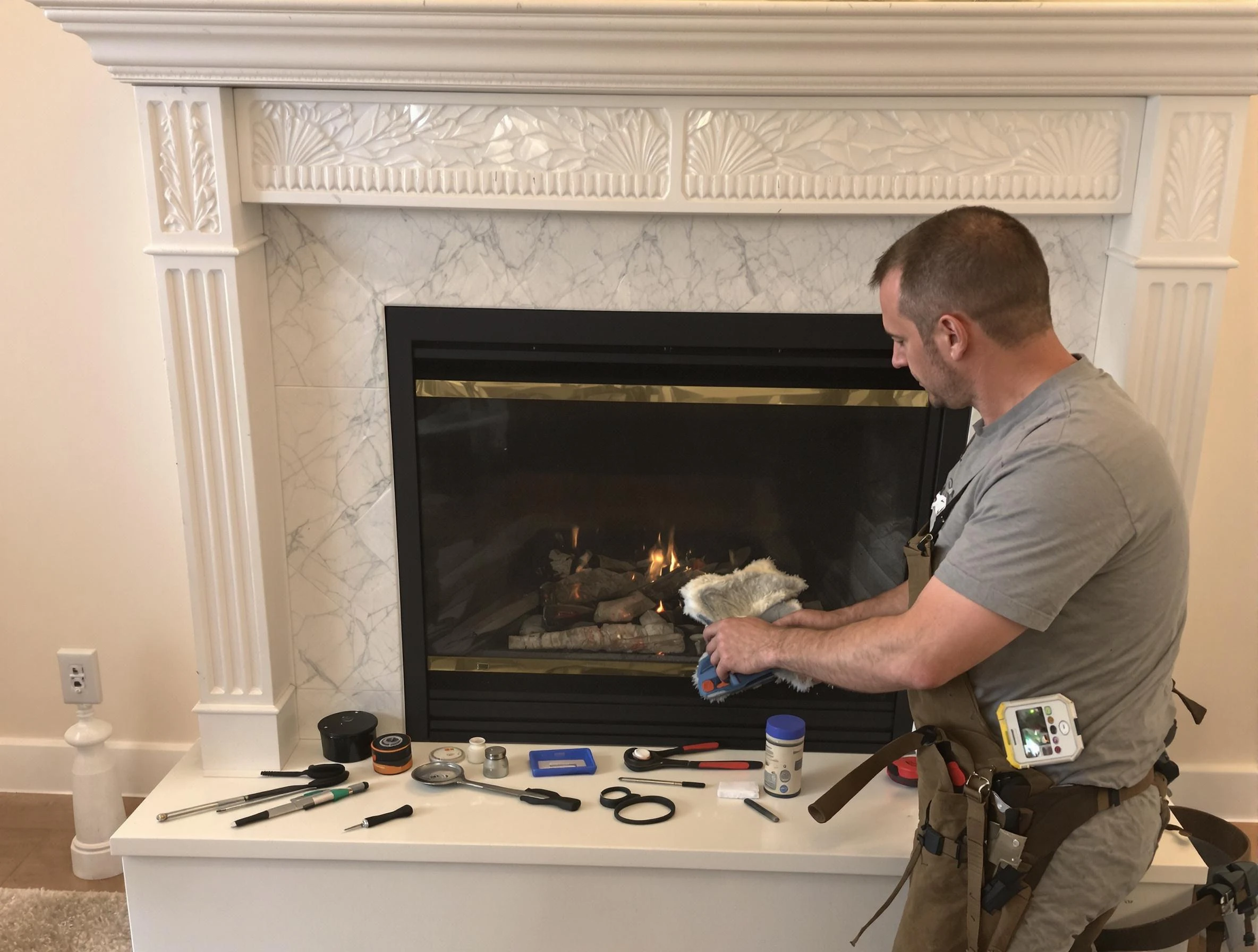 Meadowbrook Chimney Sweep performing fireplace maintenance in Meadowbrook, AL